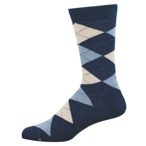 Argyle Blå – Socksmith – Bambustrumpor – Storlek 40–46