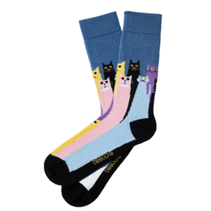 Becats – Ekologiska Bomullsstrumpor med Kattmotiv – Storlek 41–46