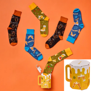 Beer Socks Presentbox – 3 Par Strumpor - Mugg – Bomull – Storlek 36–40 41–46