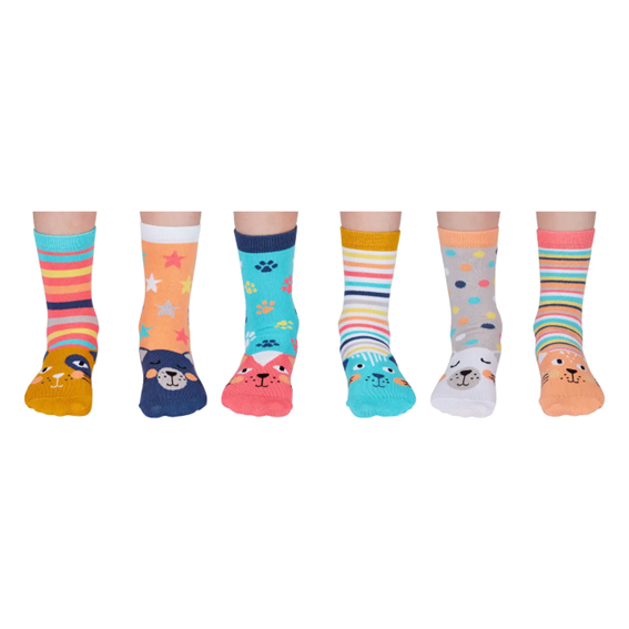 Catkins – United Oddsocks – 6 Udda Strumpor Presentbox – Storlek 27–30