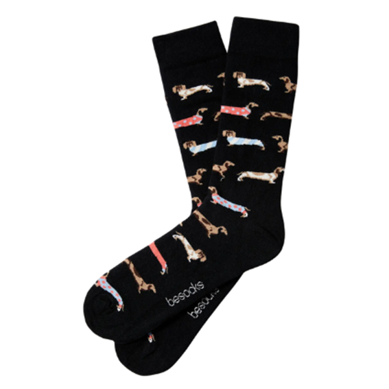 Dachshund – Ekologiska Bomullsstrumpor – Svart – Storlek 36–40