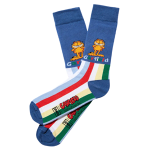 Garfield Stripes – Blå Strumpor – Ekologisk Bomull – Storlek 36–40