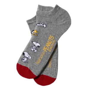 Peanuts Sneakersockor – Ekologisk Bomull – Grå – Storlek 36–40