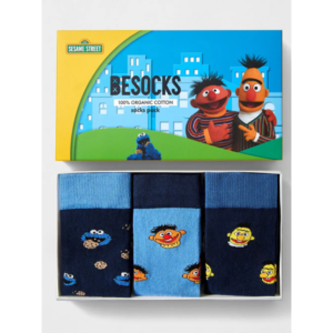 Sesame Street Strumpor – Presentbox 3-Pack – Ekologisk Bomull – Storlek 36–40