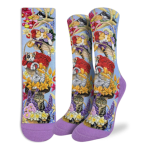 Strumpor – Good Luck Socks – Cats Playing with Flower Baskets - Aktiv Fit - 36-40