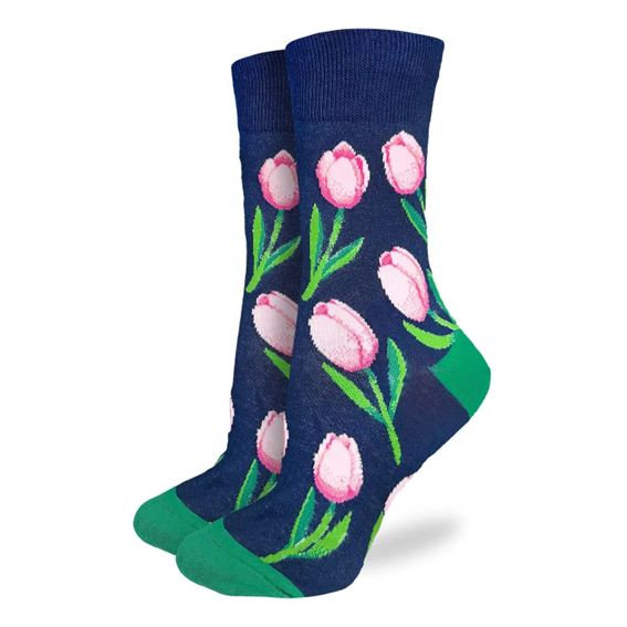 Strumpor – Good Luck Socks – Pink Tulips - 36-40