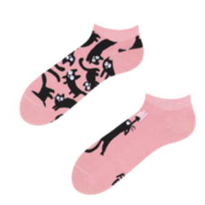 Strumpor – Low – Pink Cats – 35-38/39-42