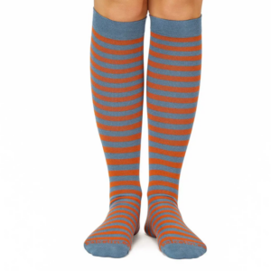 Strumpor – Blå & Pumpa Randiga Kompressionsstrumpor – 9–11 mmHg – 36–40, 40–45