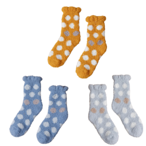 Strumpor – Fuzzy Polka Dot House Socks – 35–40