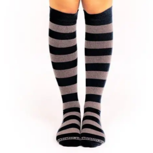 Strumpor – Grå & Svart Randiga Kompressionsstrumpor – 9–11 mmHg – 36–40, 40–45, 45–50