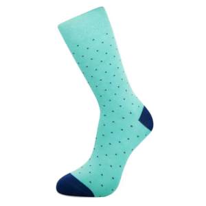 Strumpor – Slopes & Town – Turquoise with Blue Dots Bamboo – 40–44