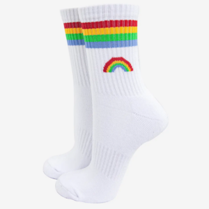Strumpor – Sock Talk - Sporty Rainbow Motif – 35–40