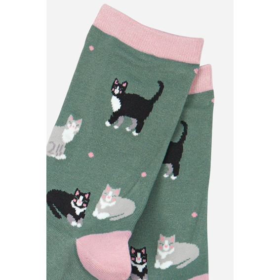 Strumpor – Sock Talk – Bamboo Black-Gray Cat – 36–40