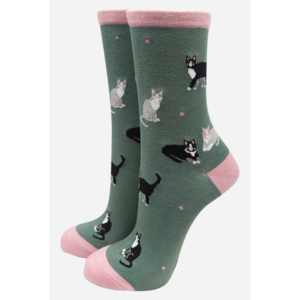 Strumpor – Sock Talk – Bamboo Black-Gray Cat – 36–40