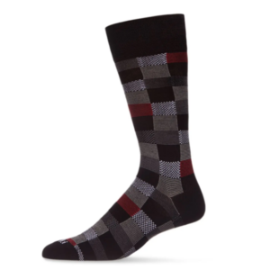 Bambustrumpor – Klassiska Dressstrumpor – Checkerboard Plaid – Crew Socks – 40–46