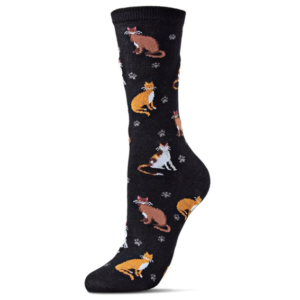 Bambustrumpor – Mjuka & Svalkande – Cats & Friend – Memoi – Crew Socks – 35–40