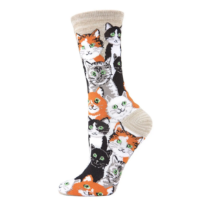 Bambustrumpor – Mjuka & Svalkande – Grå Multi Cat – Crew Socks – 35–40