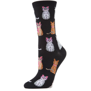 Bambustrumpor – Mjuka & Svalkande – Studious Cats – Crew Socks – 35–40