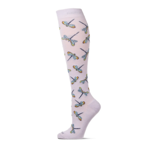 Kompressionsstrumpor i Bambu – Mild Kompression 8–15 mmHg – Trollsländor – 35–39